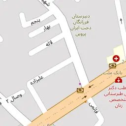 این نقشه، آدرس دکتر فرح ابطحی (خیابان امیرمازندرانی) متخصص متخصص زنان، زایمان و نازایی در شهر ساری است. در اینجا آماده پذیرایی، ویزیت، معاینه و ارایه خدمات به شما بیماران گرامی هستند.